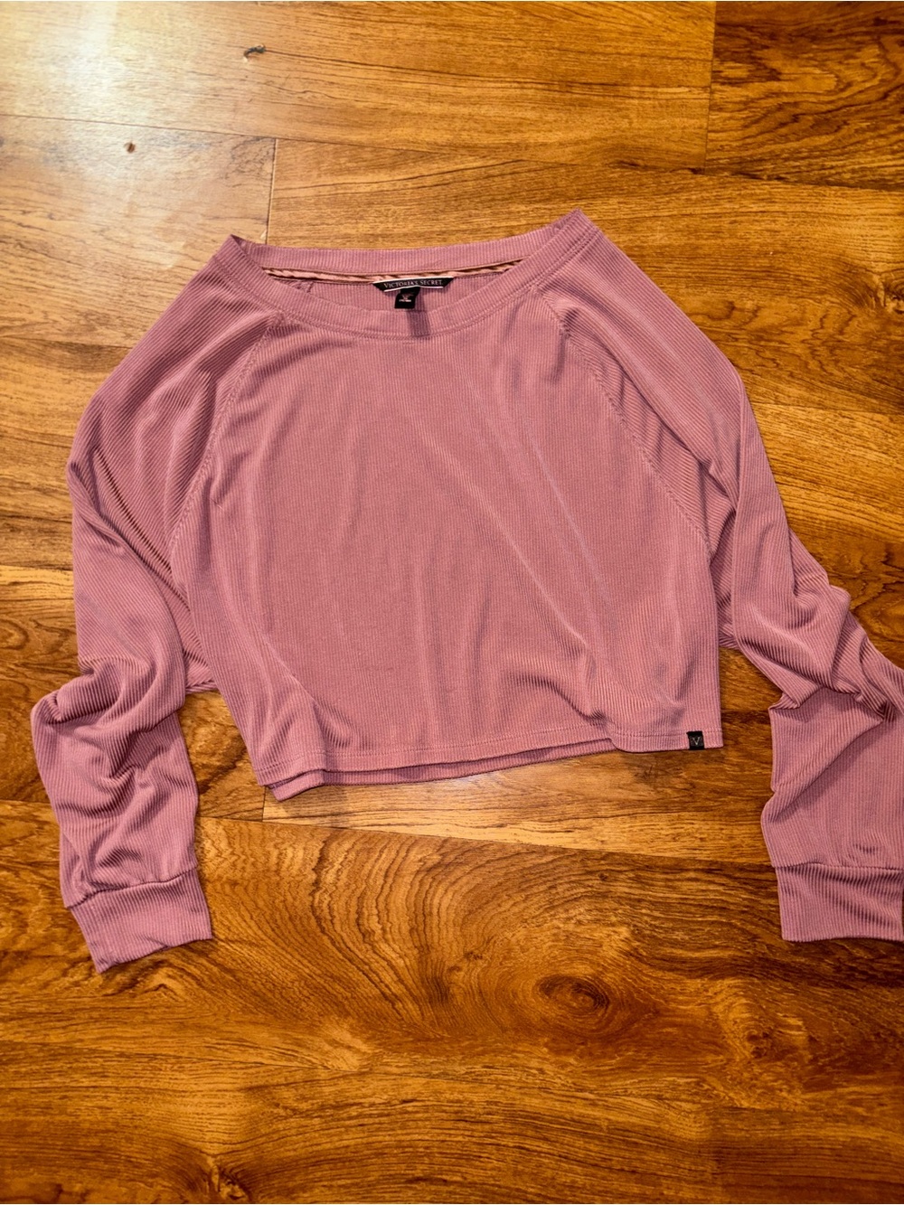 Victoria's Secret Ribbed Cropped Sweatshirt - Mauve
